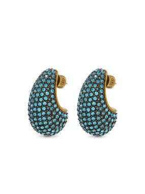 Kurt Keiger Turquoise Aqua Pave Dome Earrings NWT